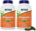 Nå Klorella 1000mg Tabletter - 200 greve (Pack of 2) - Naturlig Ocquence Chlorophyll, Beta-Carotene - Ikke-GMO, Vegan - Grønn Super Mat Supplement for kvinner og menn