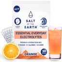 Salt av jorden Premium Zero-Sugar Electrolyte - laget med rosa Himalayan salt - Hydration Powder Packets | Premium ingredienser | Keto & Paleo Vennlig | 30 Sticks, Orange