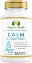 Naturens helse beroligende og komponert – Valerisk rot og lidenskap Blomster Formula – Daglig stress Relief – Avslappende supplement – 1000 mg per servering – 60 vegetariske kapsler