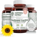 Naturlig Nutra Sunflower Lecithin 2000 mg Supplement, støtter amming mødre med tilkoblet melk dukt relief, lever & hjerne helse booster, soya gratis, ikke-GMO, glutenfri, 120 Softgels (3 pakke)