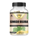 Ginkgo Biloba 1800mg, Ginkgo Biloba Organic, Minne og hjernefunksjon støtte, forbedrer konsentrasjon og kognitiv støtte, klarhet, 120 Veggie Caps, Non GMO, 120Caps