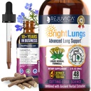 Bright Lungs - Lung Detox støtte Supplement for å opprettholde total lunge & pustende helse - Grindelia, Lobelia, Licorie, Wild Cherry og mer!