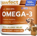 PawFECTCHEW Fish Oil Omega 3 for hunder - Allergi Relief - Felles Helse - Itch Relief, Shedding - Hud og Coat Supplement - Alaskan Salmon olje Chews - Omega 3 6 9 - EPA & DHA fettsyrer