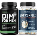 Testosteron sink kompleks & 300mg DIM Supplement for menn for estrogen metabolisme og testosteron støtte ® Microbeadlet sink Supplement (60 serveringer) med DIM Complex for menn (60 serveringer)