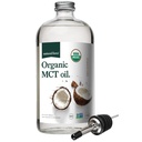 Naturlig kraft organisk MCT olje – ren glassflaske – laget av 100% kaldt presset jomfru kokosolje + sertifisert keto, Paleo, Kosher, Vegan & ikke-GMO – Lab testet for kvalitet og renhet - 32 Ounce