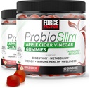 FORCE FACTOR ProbioSlim Apple Cider Vinegar Gummies, 2-Pack, med organisk Apple Cider Vinegar og LactoSpore Probiotika og Prebiotika for å støtte Digestion, metabolisme og immun helse, 120 Gummies