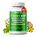 ST John's Wort 14-i-1 Naturlig blanding med Rhodiola Ashwagandha Chamomille Holy Basil L-Theanine Valerian Passionflower - 150 greve - laget og testet i USA