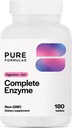 PureFormulas Komplett Enzyme | Pancreatic Enzymes 1000mg (Full Styrke) | Pancreatin Digestion Supplement med Protease, Amylase & Lipase | Digestiv støtte | Dairy, og soya gratis 180 tabletter