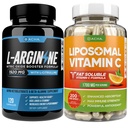 Max styrke Nitric Oxid Booster Bundle - L-Arginin & Liposomal Vitamin C, med L Citrullin, Askorbyl Palmitat, Naturlig Absorb Boost Formula til å støtte øvelse energi, immun helse, Slim utseende