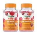 Livlig Biotin Kids + Probiotic 2 milliarder CFU Kids, Gummies Bundle - Great Tasting, vitamin Supplement, Glutenfri, GMO Gratis, Chewable Gummy