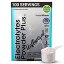 PowerVitamin Unflavored Electrolytes pulver Ingen sukker for daglig energi - Keto elektrolyter - Hydration pulver med 1000 mg kalium, 120 mg kalsium, magnesium, ingen Stevia, 100 serveringer