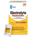 Globe Electrolyte Replacement Tabletter for Rapid Hydration & Trening Recovery (500 tabletter, 250 pakker med 2) for åleter, spaserturer og sport, reisepakker med viktige næringsstoffer for optimal utholdenhet