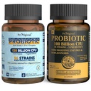 Probiotiske 100 milliarder CFU + 120 milliarder CFU for Gut & Digestive Helse, Vegan Acidophilus Probiotic Supplement