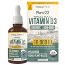Organisk vitamin D3 10.000 IE - Plant D3, Vegan, Maks styrke sublingual flytende D3 dråper - 200% høyere absorpsjon, 100% plantebasert kolekalciferol skjema & vegansk D3, justerbar dosering (30 serveringer)