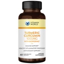 Vitamin World Turmeric Curcumin 1000mg, BioPerine Black Pepper ekstrakt for bedre absorpsjon, 95% Curcuminoids, Turmeric Supplement for antioksidant og felles støtte, Glutenfri, 60 kapsler