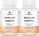 300 milliarder CFU Probiotika - Probiotika for kvinner og menn, 12 Probiotika Strains Plus Prebiotic, Max Potent for total Digestive & Gut Helse, Immunstøtte, Holdestabil - 120 kapsler
