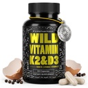 Wild Foods 5000iu vitamin D3 + K2 | (100mcg Mk7) med svart pepper ekstrakt, plantebasert, ikke-GMO, soya og glutenfri | Kosttilskudd | laget i USA | 60 kapsler