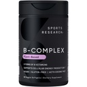 Sports Research® Vitamin B-Complex - Fullt spektrum av B-vitaminer med metylert B12 & Folat - Glutenfri · Plantebasert · Ikke-GMO · Veganvennlig formel - 60 Veggie Softgels