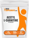 BulkSupplements.com Acetyl L-karnitin pulver - som ALCAR HCl, karnitin Supplement - Glutenfri, 1,5 g per servering, 100g (3.5 oz) (Pack of 1)