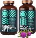 WILD FUEL TUDCA med Melk Thistle Supplement og Vegan Probiotic Plus B12 General Liver Cleanse og Gut Health Bundle
