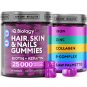 Biotin Gummier for hår, hud og negler - Hårvekst vitaminer for kvinner og menn - Hårtap Gummy Supplement med ekstra styrke Biotin (Vitamin B7), kollagen, Keratin & DHT Blocker, 60 Chewable Bears