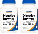 Nutricost Digestive Enzymes 620 mg, 120 Veggie Kapsler (2 flasker) - komplett Digestive Enzyme Supplement