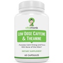 VitaMonk Lav dose koffein og teanin - Ingen jitters, ingen crash-mikrodose koffein L teanin piller med koffein teanin og teobromin - 25 mg koffein, koffeinpiller L teanin - 60 Caps