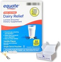 Delikate piller for Lactose intolerance - Equite Fast Acting Relief Vanilla Flavor, 32 tyggetabletter, Lactaid Chewables, Lactase Enzyme (Pack of 1), Boxed by Fusion Shop Store