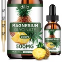 Magnesium Glycinat Supplement, Flytende Magnesium Glycinate flytende dråper 500 mg-støtte Stress Relief, Avslapping, Mood, søvn, Bein & Muscle-2 Fl Oz, Vegan, Pineapple Flavor