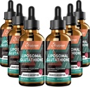 2000MG Liposomal Glutation flytende dråper, Ultra høy absorpsjon, naturlig avgiftsberegning, immunsystem og hudsupprot*, L-Glutathion, vitamin C & Hyaluronsyre, kapsler Alternativ, 12.12 OZ