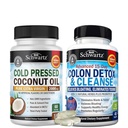 BioSchwartz 15 dagers rengjøring for Colon og Gut Helse Plus kaldt presset MCT Coconut oljekapsler (2 måneders forsyning)