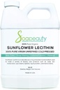Solflower Lecithin flytende olje | Kald presset ubegrenset | USP Grade Ubleket 100% ren naturlig solflower Lecithin olje | Hudmoisturizer, Soap Making, Lotion | 32 fl oz