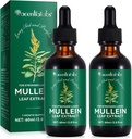 Mullein Leaf Extract for Lungs,Mullein Drops for Lungs,Mullein Chlorophyll Drops for Lungs,Mullein Herbal Kosttilskudd med Klorofyll (2Pack)