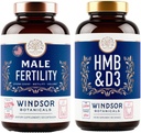 WINDSOR BOTANICALics HMB med vitamin D3 og kalsium og mannlig fertilitetsstøtte Bundle
