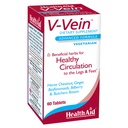 HealthAid V-Vein, Benefitielle næringsstoffer for sunn sirkulasjon for ben og føtter, 60ct, En gang daglig, inneholder ginkgo, kornfrø, vitamin C og bilbær, Vegan
