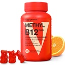 Vitamin B12 D3 Vegan Gummies - 90 Count I 1000 MCG Metyl B12 & 5000 IU Vitamin D Gummy Chewable kosttilskudd for voksne og barn - Immun helse og daglig energi Boost - Ikke-GMO, Orange