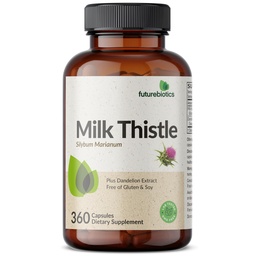 Futurebiotika Melk Thistle Silymarin Marianum & Dandelion Root Liver Helse Støtte, Antioksidant støtte, Detox, 360 kapsler