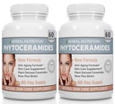 Fytoceramider Rice Basert med Biotin Anti Aging Supplement, Wrinkle Remover og Facial Moisturizing med Phytoceramider Vitamin A, C, D og E, To flaskepakke, 120 kapsler 40mg, Glutenfri