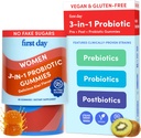 Forrige dag Kvinner 3-i-1 Probiotika Gummier – Prebiotiske + Probiotiske + Postbiotiske Supplement – støtter digestiv og oral helse, immunfunksjon og energinivå – 30-dagers forsyning