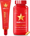 HAIRtamin Advanced Hair & Scalp Serum Pack ® All-Naturlig Vegansk Biotin Kapsler & Serumprøve for hår, hud og neglevekst
