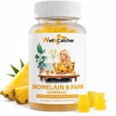 Bromelain Papain Enzyme Gummies Supplement: Bromelain 500MG med Querectin Gummies for voksne barn, Organisk Bromelain Papaya Enzymes Chewable for Digestive Støtte Immunitet Antioksidant Vegan 60CT