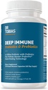 Dr. Tobias Deep Immune Probiotika og Prebiotika, Dual Action Digestion & Immune Support med PreforPro Prebiotika & forsinket frigivelse Spore Forming Probiotika for kvinner og menn, 120 kapsler, 60 Serveringer