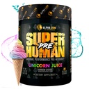 ALPHA LION Superhuman Pre Workout pulver, Beta Alanine, L-Taurin og Tri-kilde-kaffein for fristående energi og fokus, Nitric Oxid & Citrullin for pumpe (21 Serveringer, Unicorn Juice)