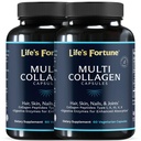 Multikollagen Peptider Typer I, II, III, V & X Hydrolysert Proteinkapsler - Grass-Fed, Blande med Digestive Enzyme - for hud, hår, negler, ledder og gut helse, uflavorert (60 tall (Pack of 2))