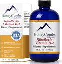 HoneyCombs Vitamin B2 Riboflavin Supplement flytende dråper - høy styrke vitamin B2 for menn og kvinner - opprettholde sunn digestion, nervesystem, hår, hud, negler - Vegan flytende vitaminer (16 fl oz)