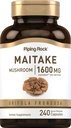 Piping Rock Maitake Mushroom Extract | 1600 mg | 240 kapsler | Herbal Supplement | Ikke-GMO, Glutenfri