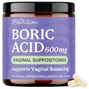Boric Acid Suppositories for kvinner 600mg pH-balanse, Vaginal Odor & Iching | Feminin hygiene og intimt helsestøtte | Boric Acid for kvinner Vaginal Suppositories | Unscented, Vegan | 30 Ct