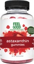 FeelGood Superfoods Astaxanthin Supplements, 6 mg Antioksidant Gummies for hud og øye helse, Berry Flavor, Vegansk, Ikke-GMO, 60 greve