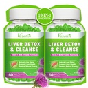 Liver Cleanse Detox Repair Gummies, Melk Thistle Gummies med artichoke, Dandelion for Liver Support, Vegan & Ikke-GMO, Gelatin-fri, Apple Flavor 120ct