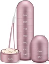 Zannaki Metal Moisture bevis ukentlig Pille Organizer, Stackable Aluminum Alloy BPA Gratis reiseturer Vandtett og stor sammenligning til å holde piller, vitaminer, fiskeolje, kosttilskudd